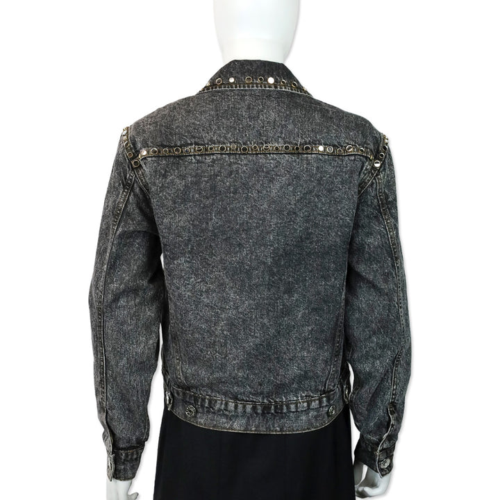 Sandro Ambre Mirrored Stud Black Denim Jacket