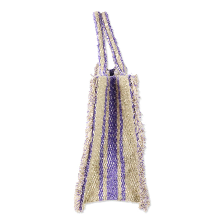 Sandro Beige/Lavender Striped Transat Kasbah Tote