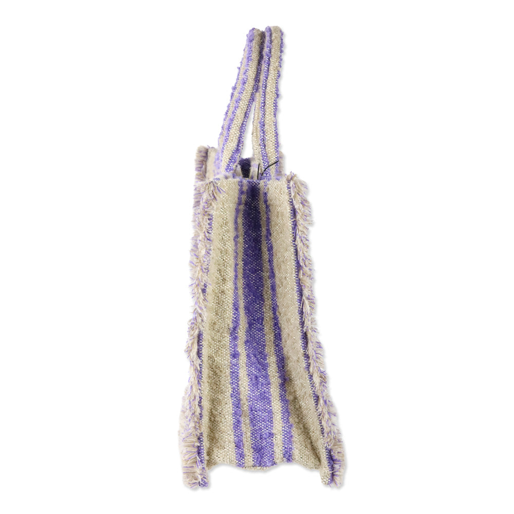 Sandro Beige/Lavender Striped Transat Kasbah Tote