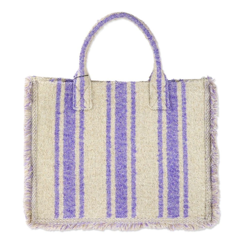 Sandro Beige/Lavender Striped Transat Kasbah Tote