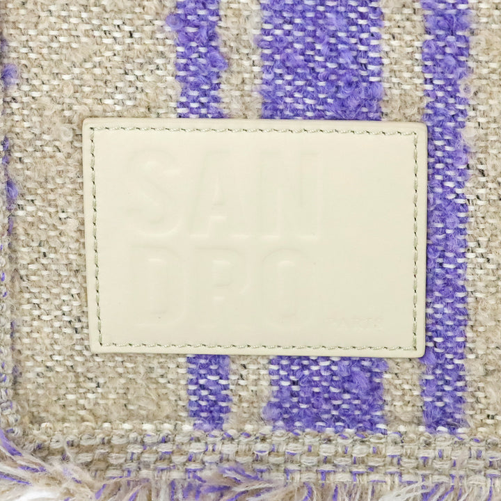 Sandro Beige/Lavender Striped Transat Kasbah Tote