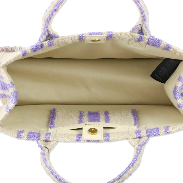 Sandro Beige/Lavender Striped Transat Kasbah Tote