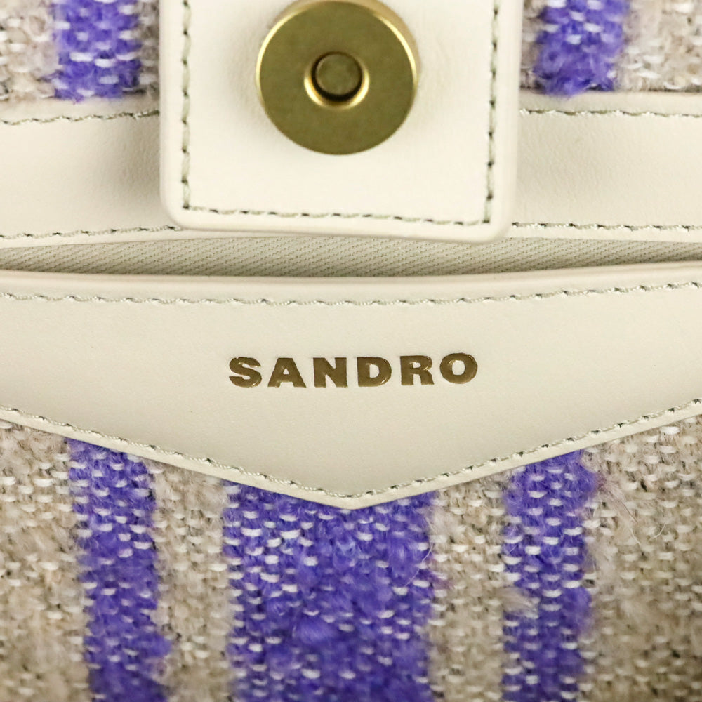 Sandro Beige/Lavender Striped Transat Kasbah Tote
