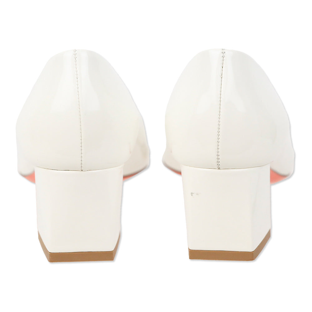 Santoni Sibile 50mm White Patent Leather pumps