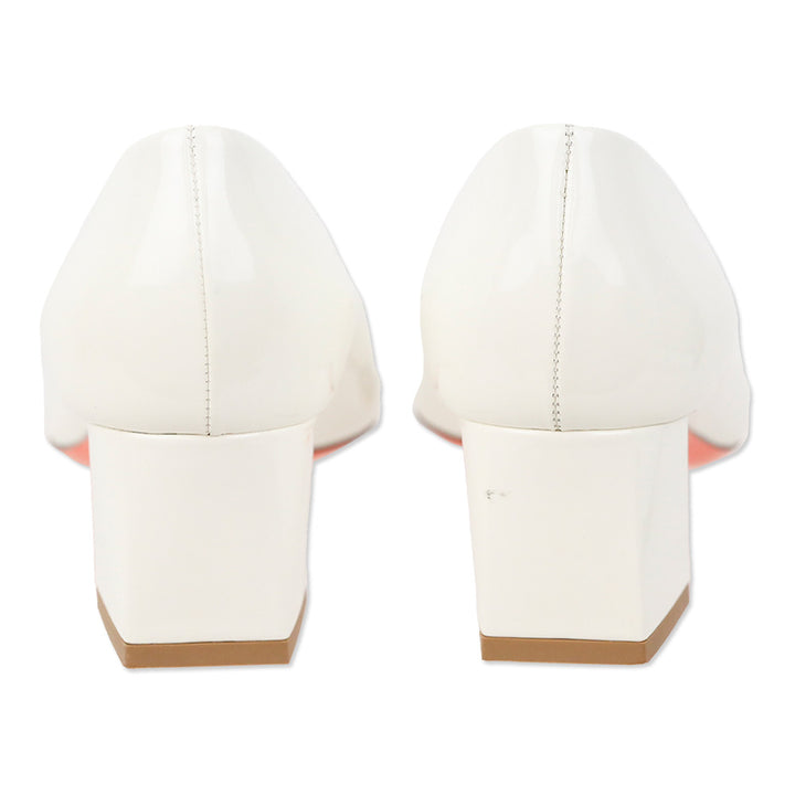 Santoni Sibile 50mm White Patent Leather pumps
