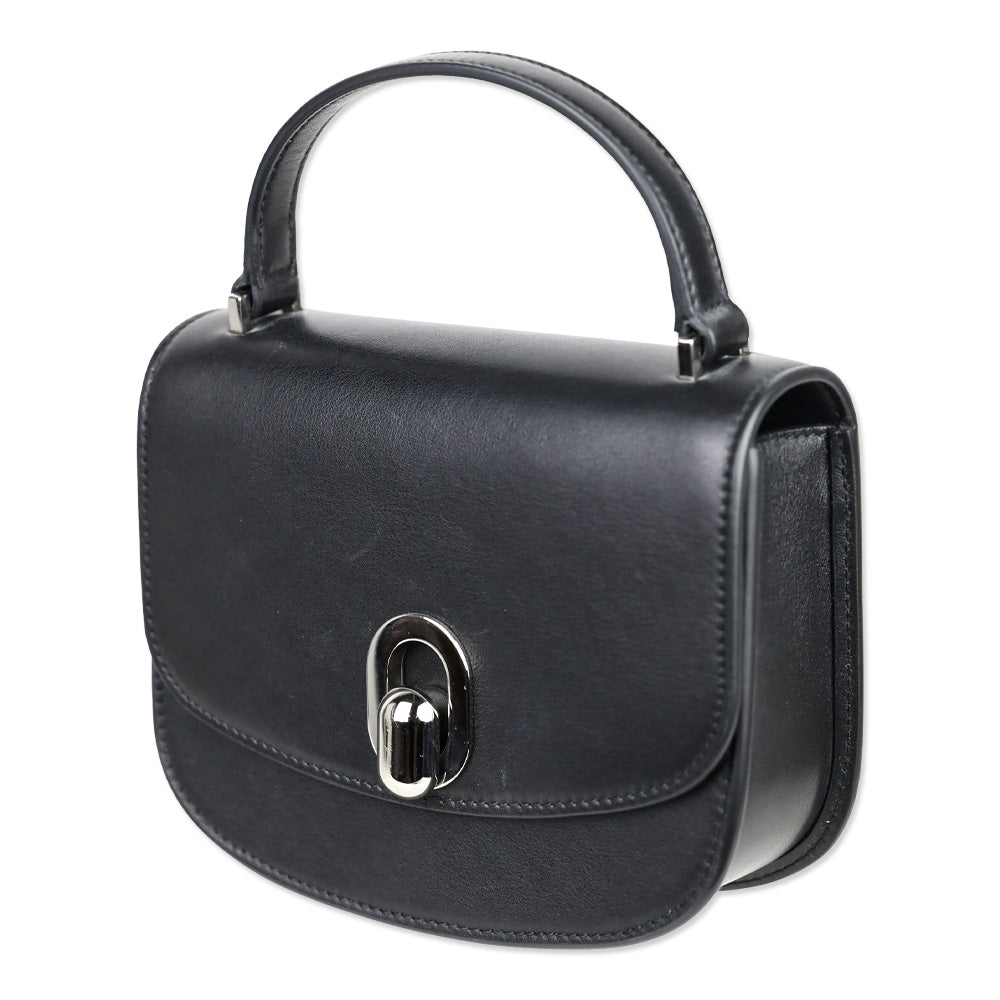Savette Black Leather Mini Tondo Bag
