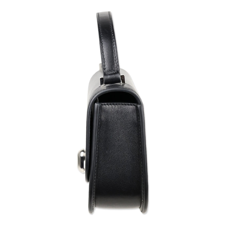 Savette Black Leather Mini Tondo Bag