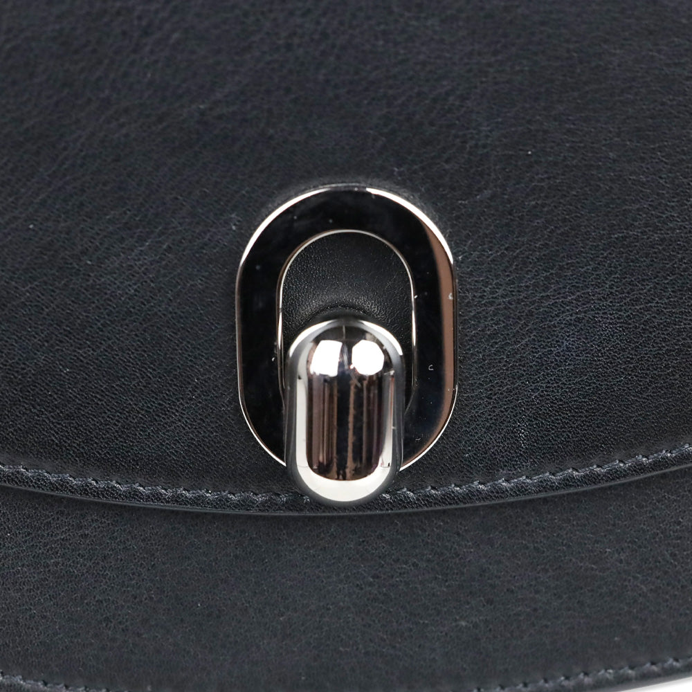 Savette Black Leather Mini Tondo Bag