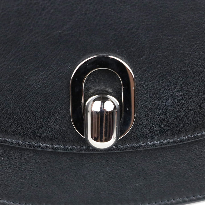 Savette Black Leather Mini Tondo Bag
