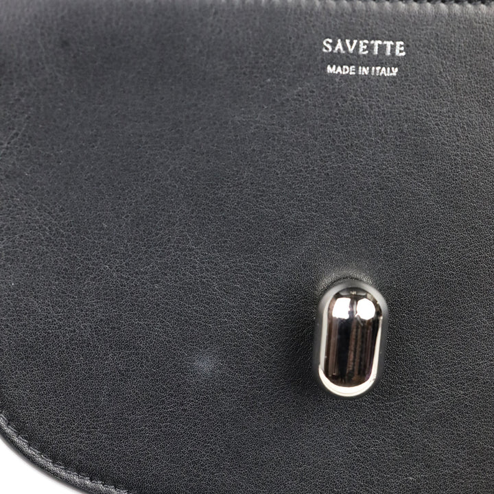 Savette Black Leather Mini Tondo Bag