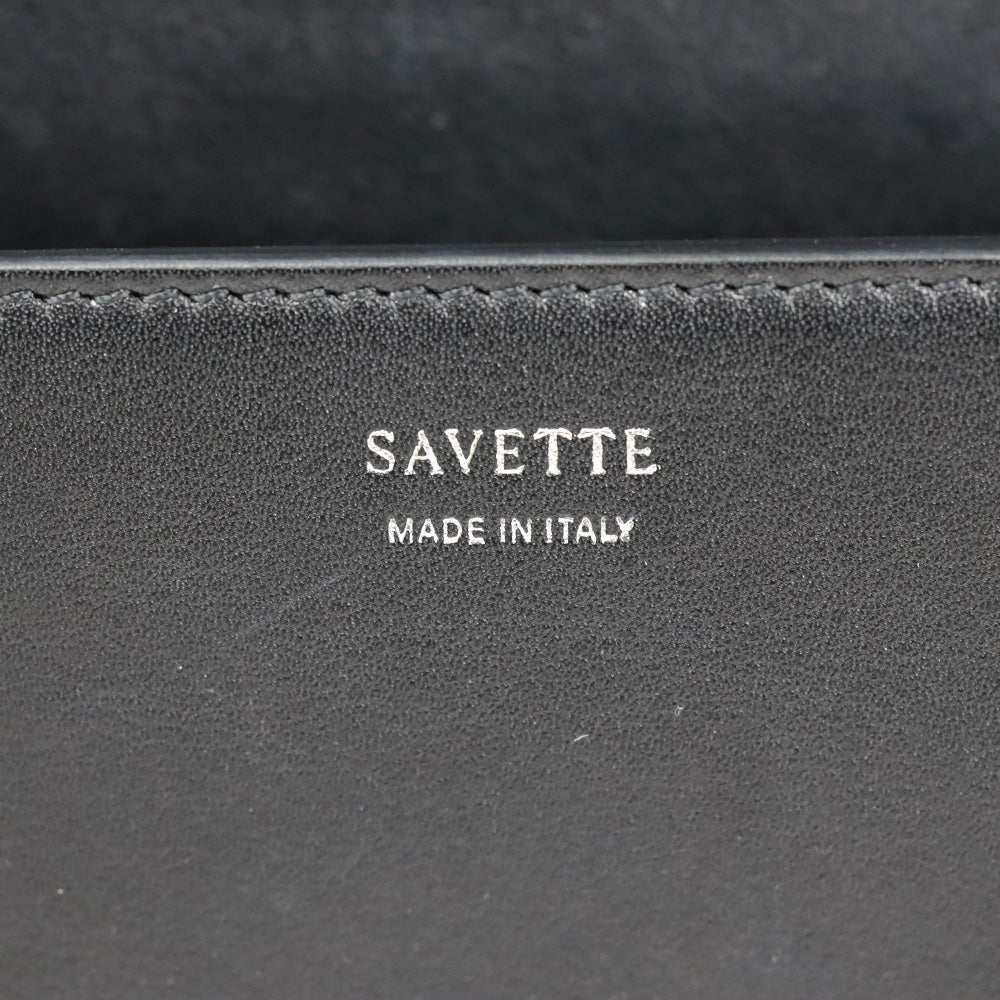 Savette Black Leather Mini Tondo Bag