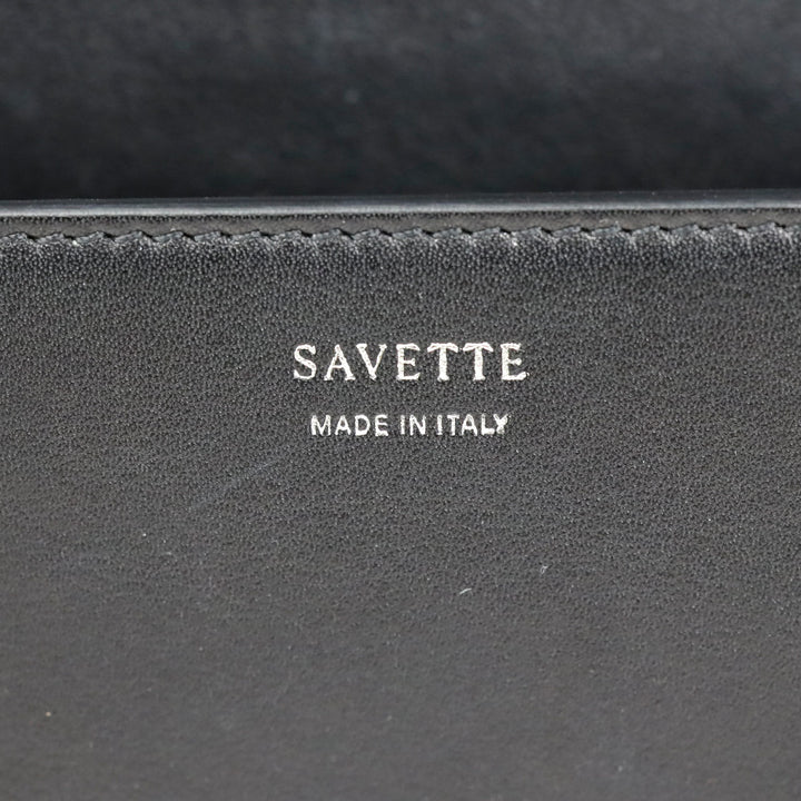 Savette Black Leather Mini Tondo Bag