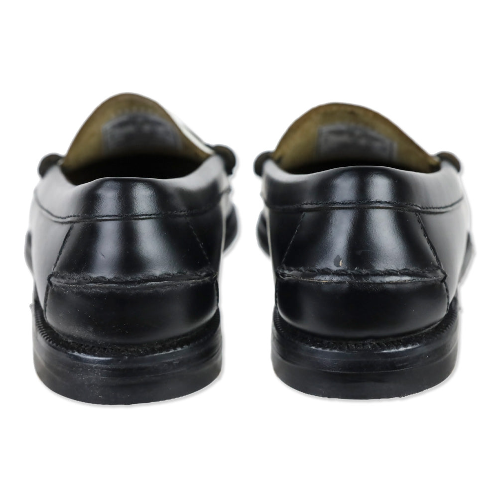 Sebago Black White Leather Classic Dan Moccasin Business Loafers