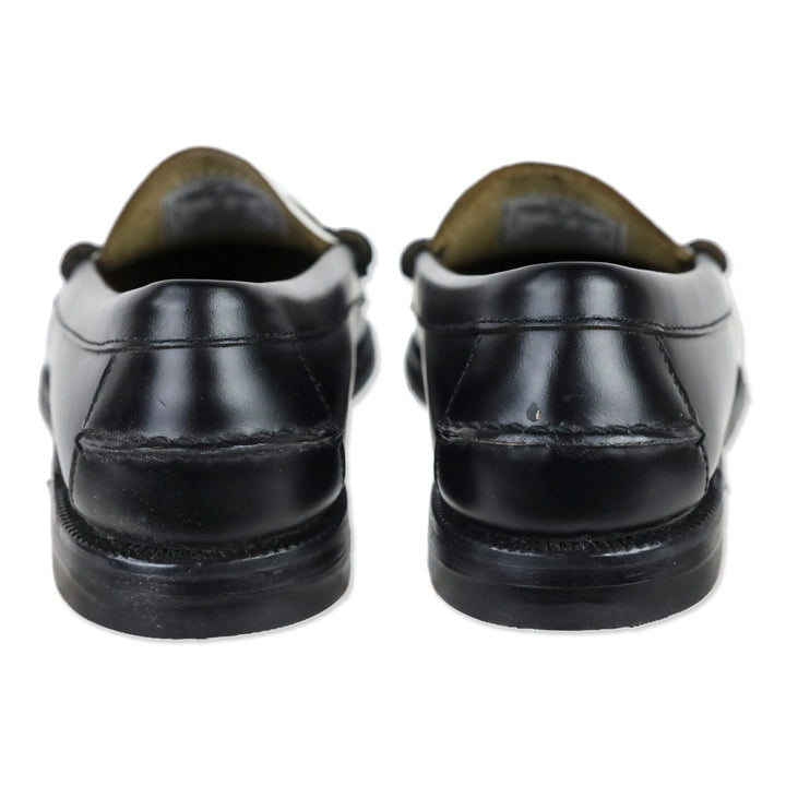 Sebago Black White Leather Classic Dan Moccasin Business Loafers