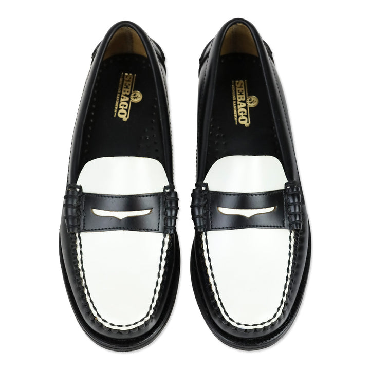 Sebago Black White Leather Classic Dan Moccasin Business Loafers