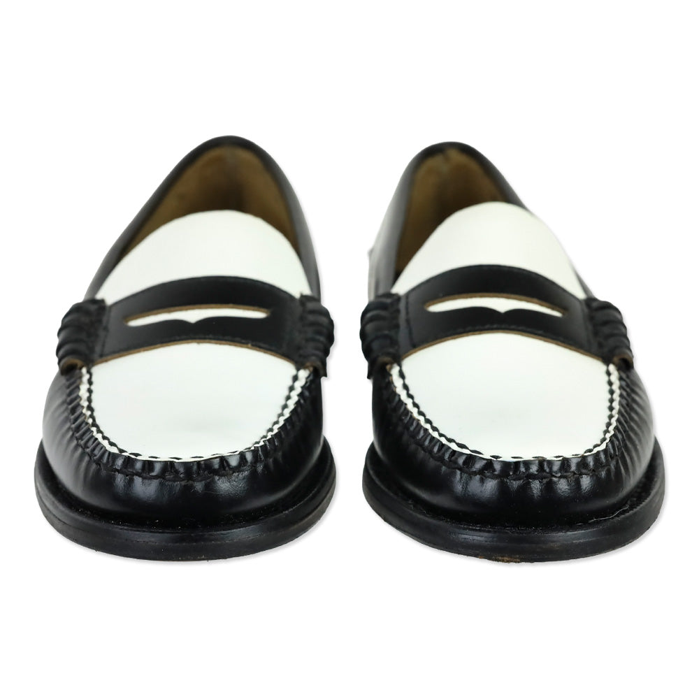 Sebago Black White Leather Classic Dan Moccasin Business Loafers
