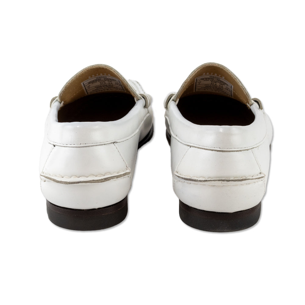 Sebago White Leather Round Toe Loafers