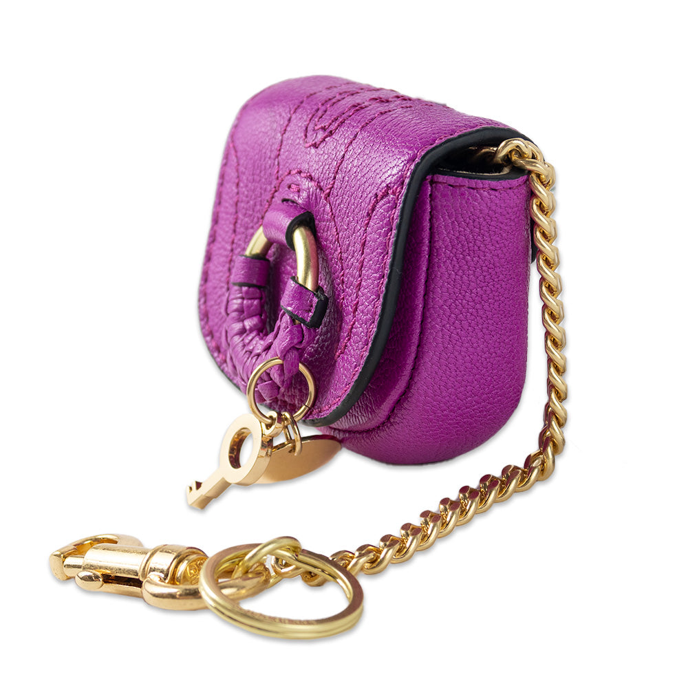 See by Chloe Pink Leather Hana Keychain