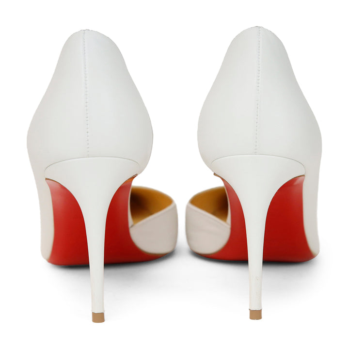 Christian Louboutin White Leather D'Orsay Pumps