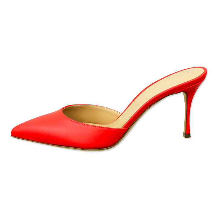 Sergio Rossi Red Nappa Elegance 75 Mule