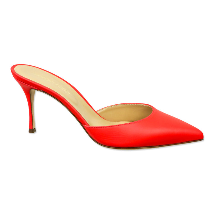 Sergio Rossi Red Nappa Elegance 75 Mule