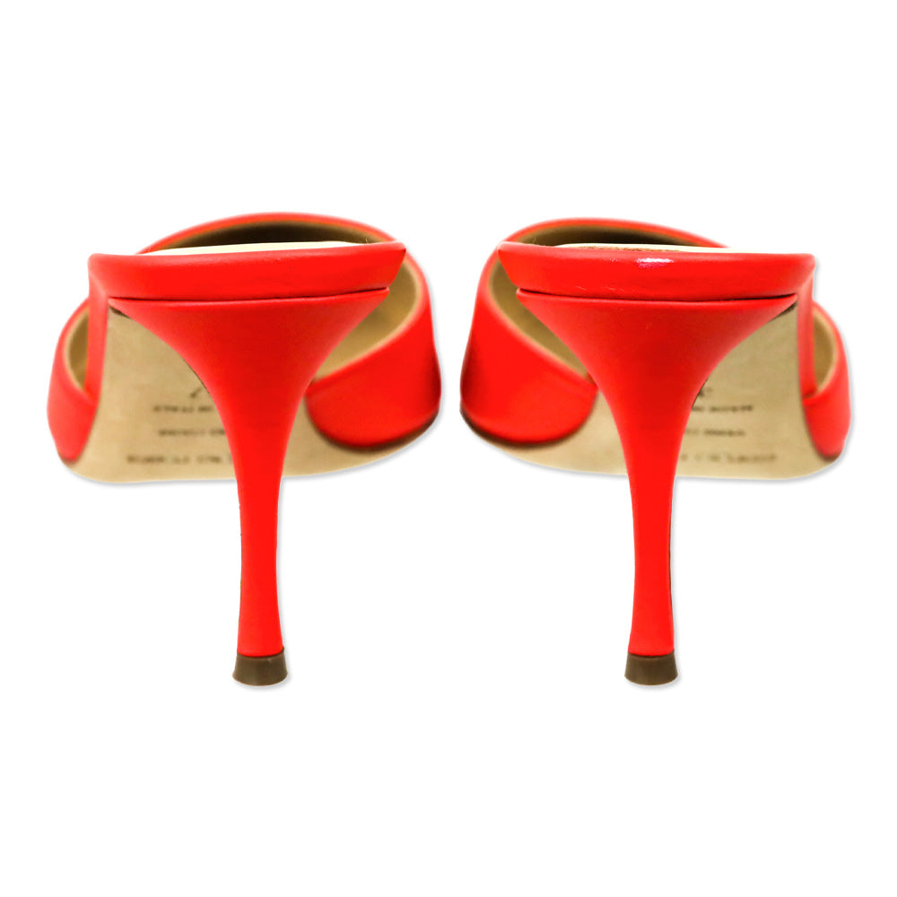 Sergio Rossi Red Nappa Elegance 75 Mule