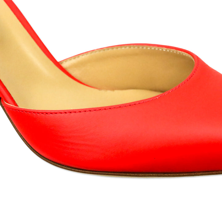 Sergio Rossi Red Nappa Elegance 75 Mule