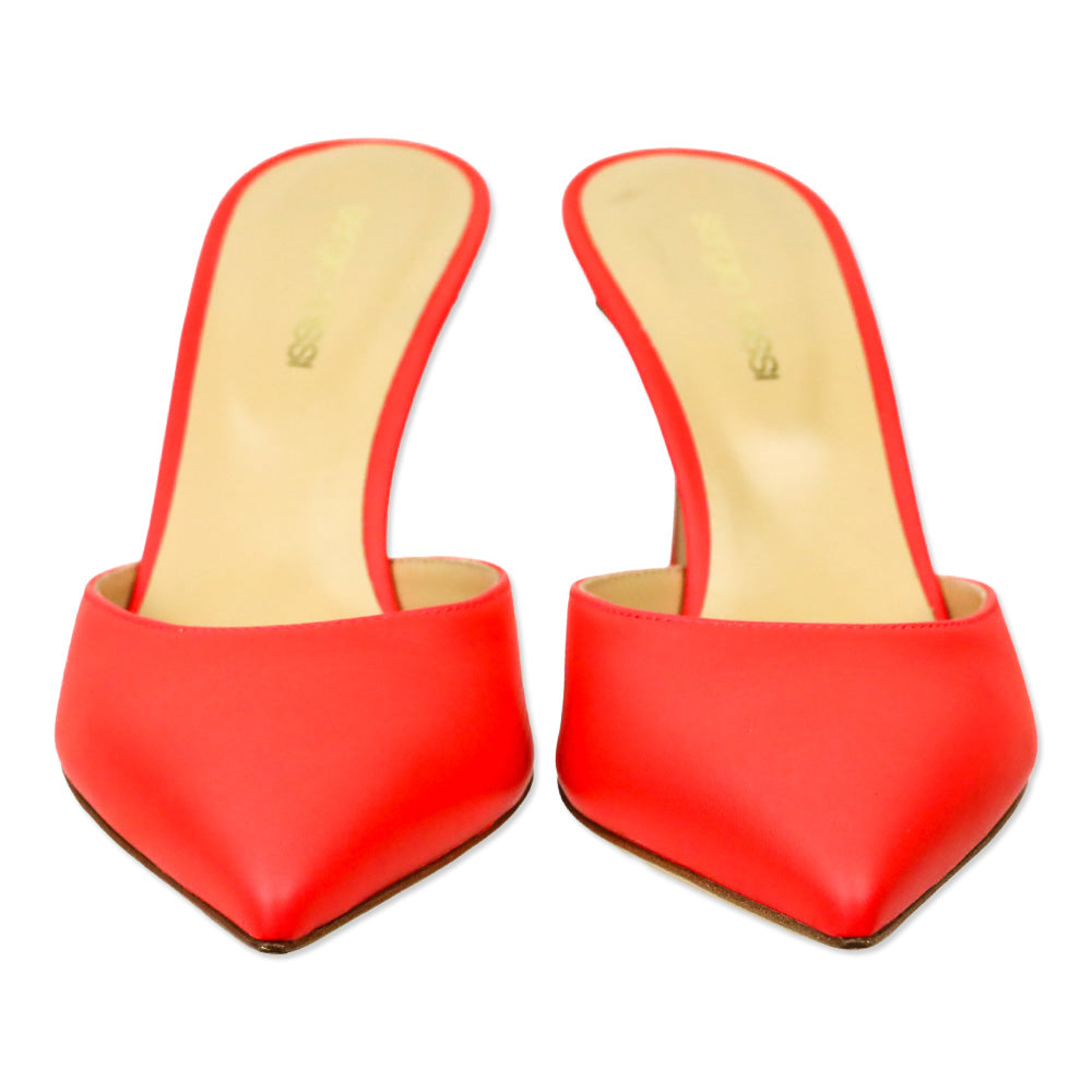 Sergio Rossi Red Nappa Elegance 75 Mule