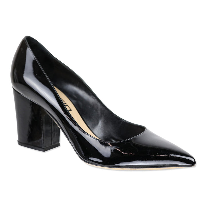 Sergio Rossi Sergio 90mm Black Patent Leather Pointed Toe Pump