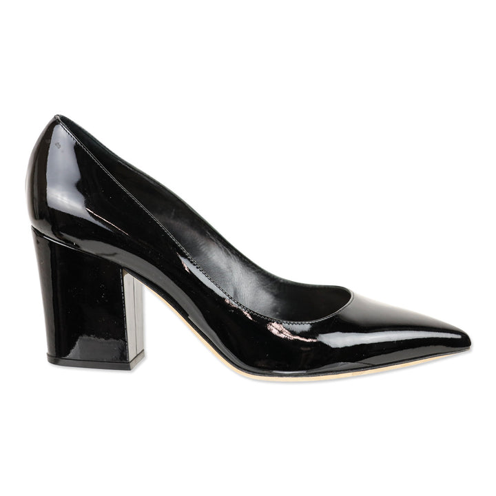 Sergio Rossi Sergio 90mm Black Patent Leather Pointed Toe Pump