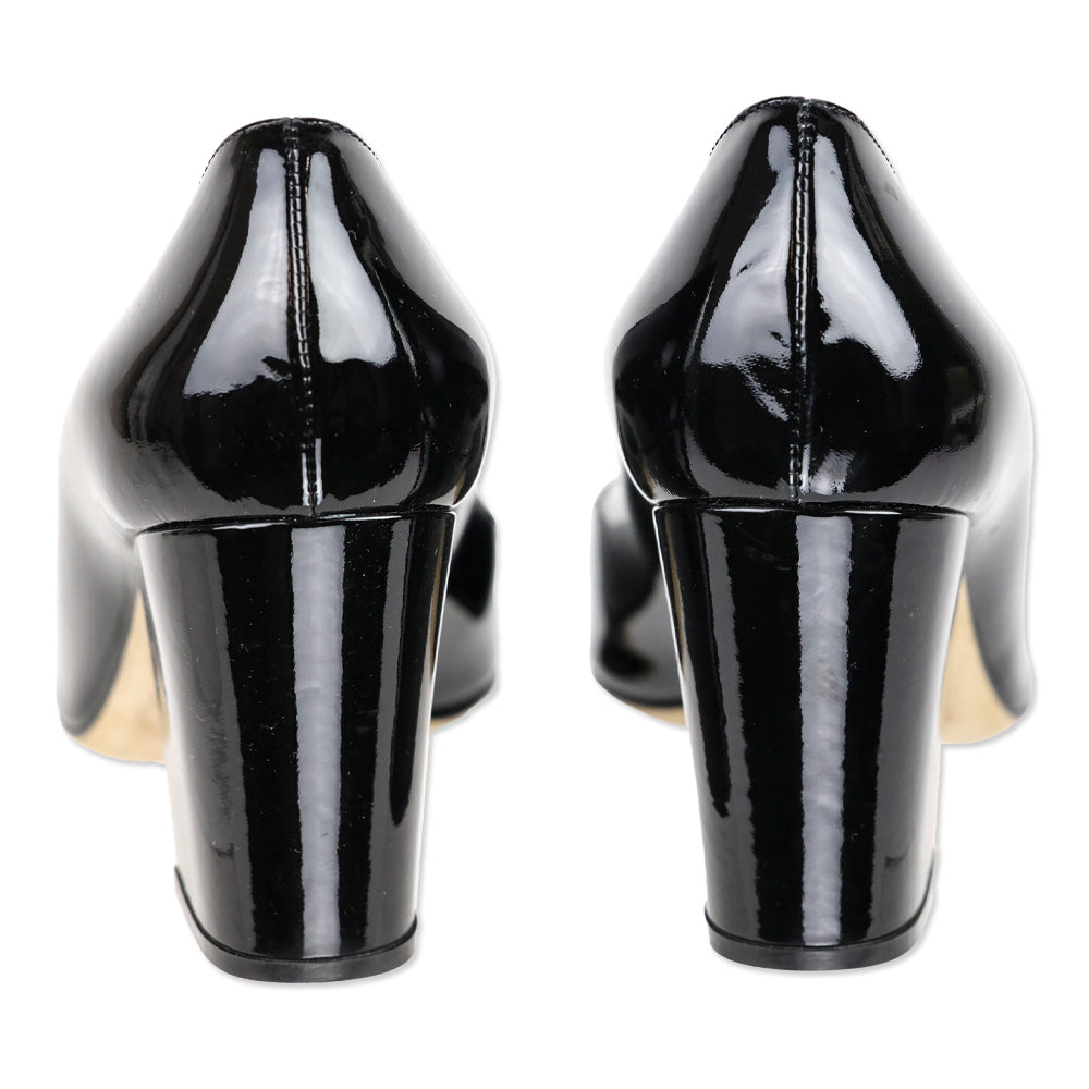 Sergio Rossi Sergio 90mm Black Patent Leather Pointed Toe Pump