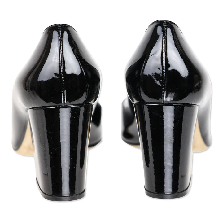 Sergio Rossi Sergio 90mm Black Patent Leather Pointed Toe Pump