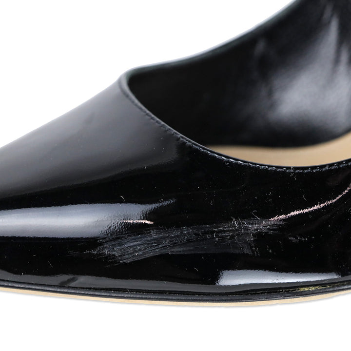 Sergio Rossi Sergio 90mm Black Patent Leather Pointed Toe Pump