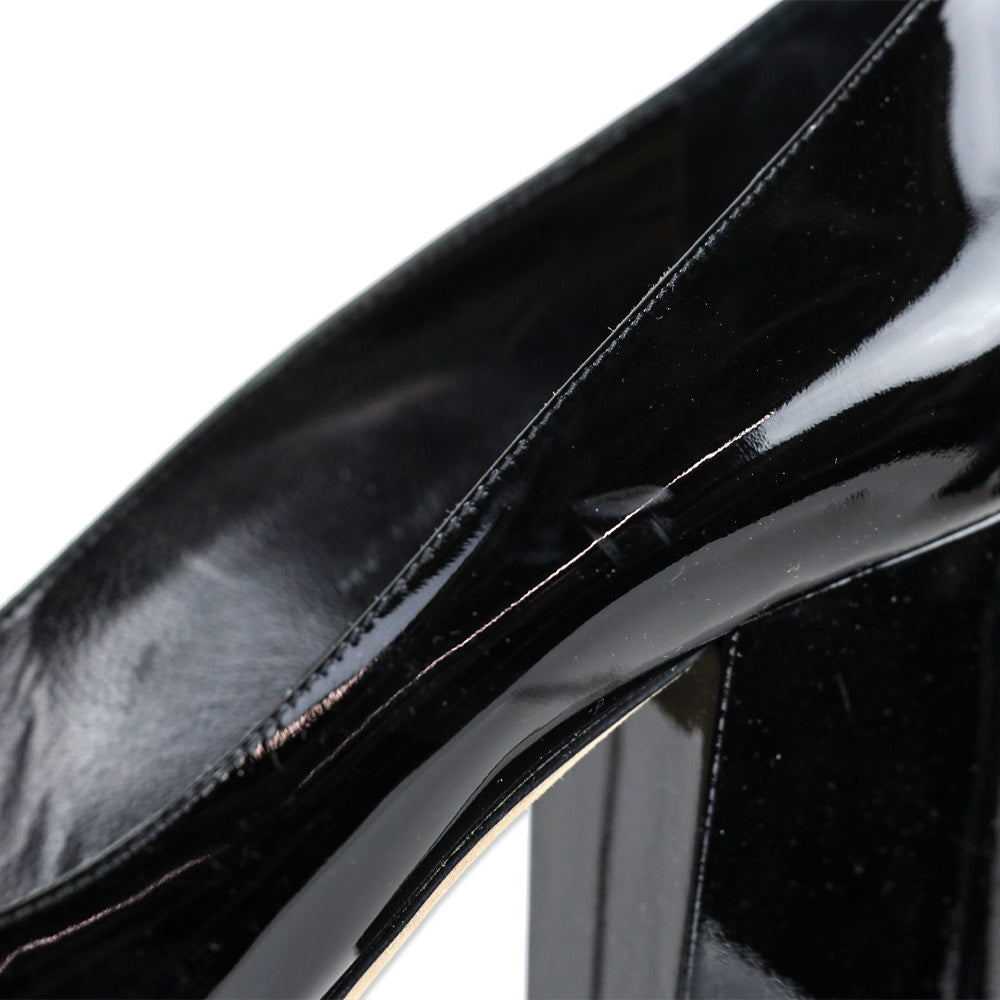 Sergio Rossi Sergio 90mm Black Patent Leather Pointed Toe Pump