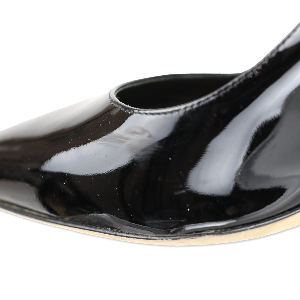 Sergio Rossi Sergio 90mm Black Patent Leather Pointed Toe Pump