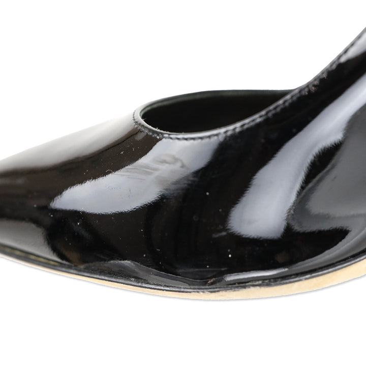 Sergio Rossi Sergio 90mm Black Patent Leather Pointed Toe Pump