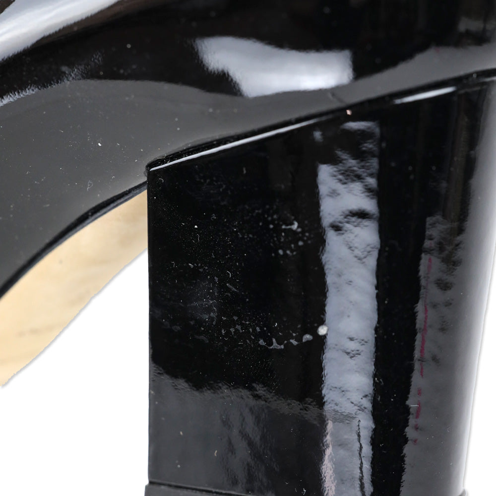 Sergio Rossi Sergio 90mm Black Patent Leather Pointed Toe Pump