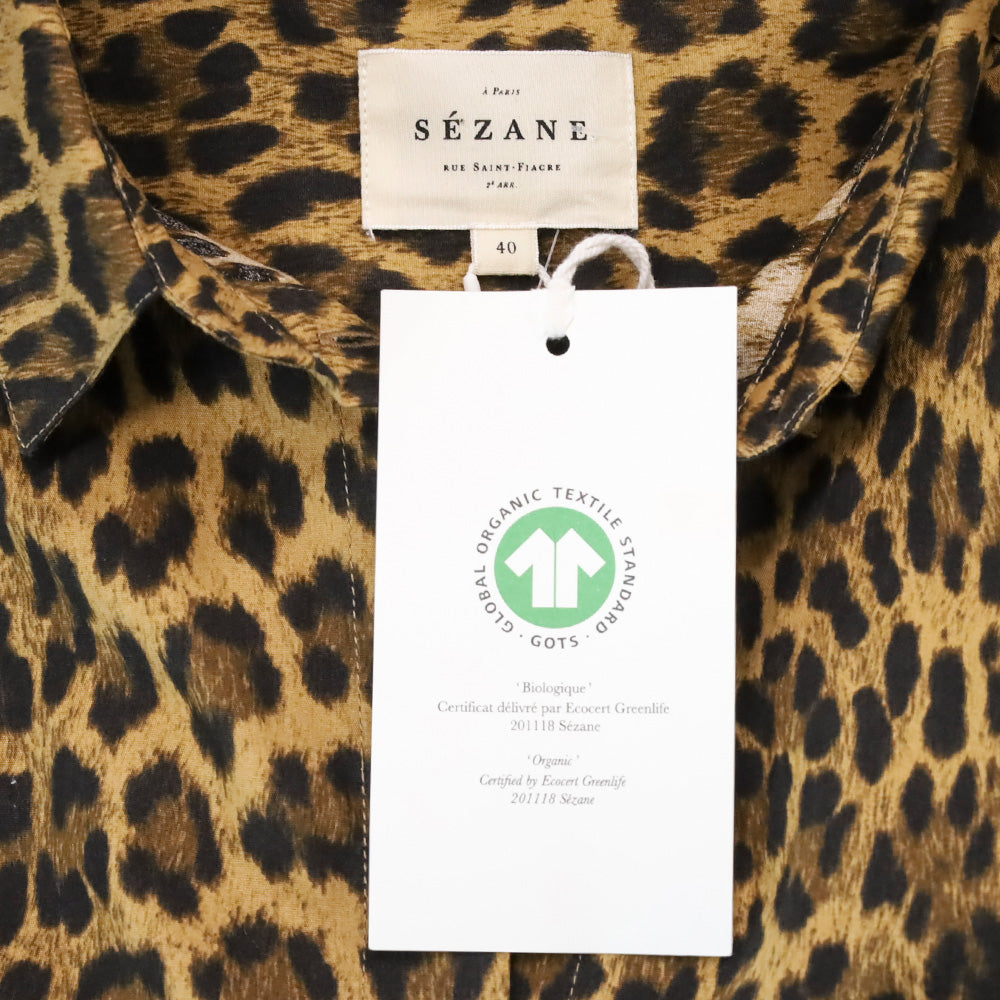 Sézane Leo Nevada Print Organic Cotton Max Shirt