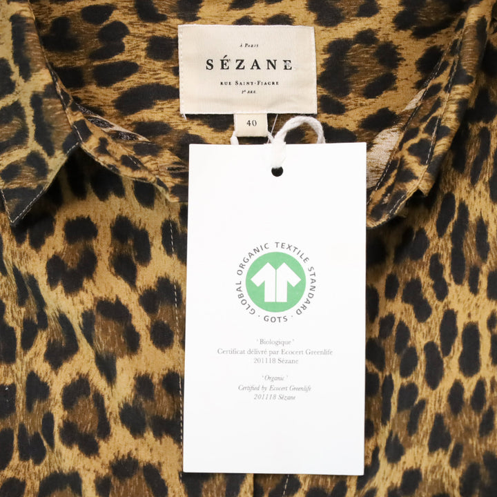 Sézane Leo Nevada Print Organic Cotton Max Shirt