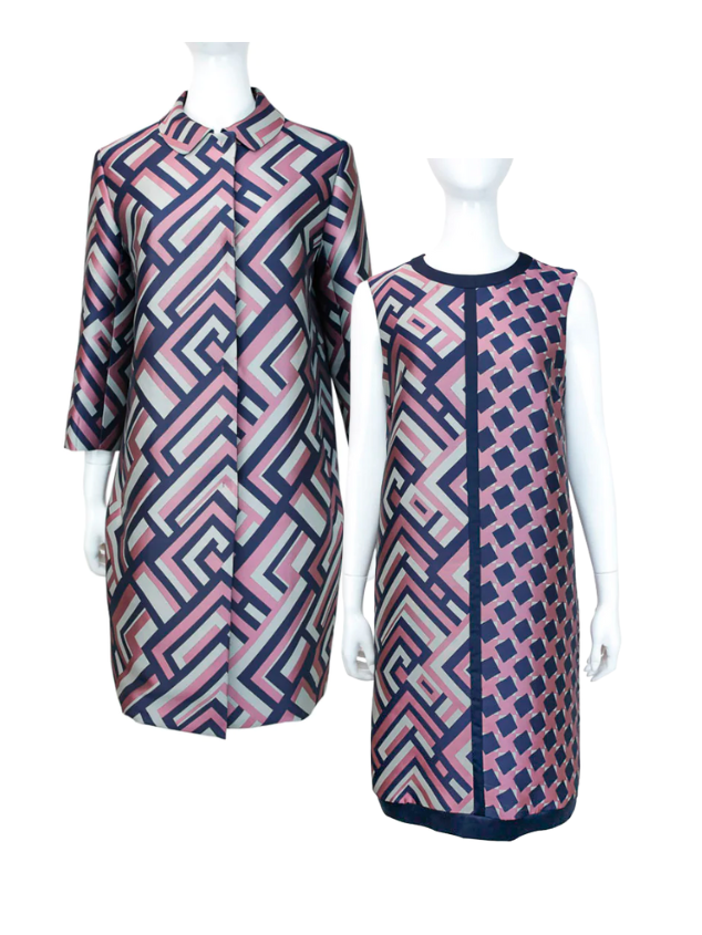'S Max Mara Jacquard Geometric Print Coat