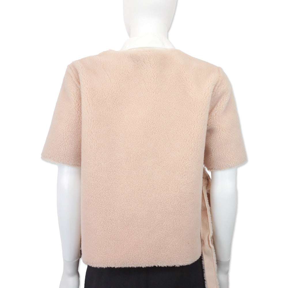 Shrimps Pink Shearling Cardigan