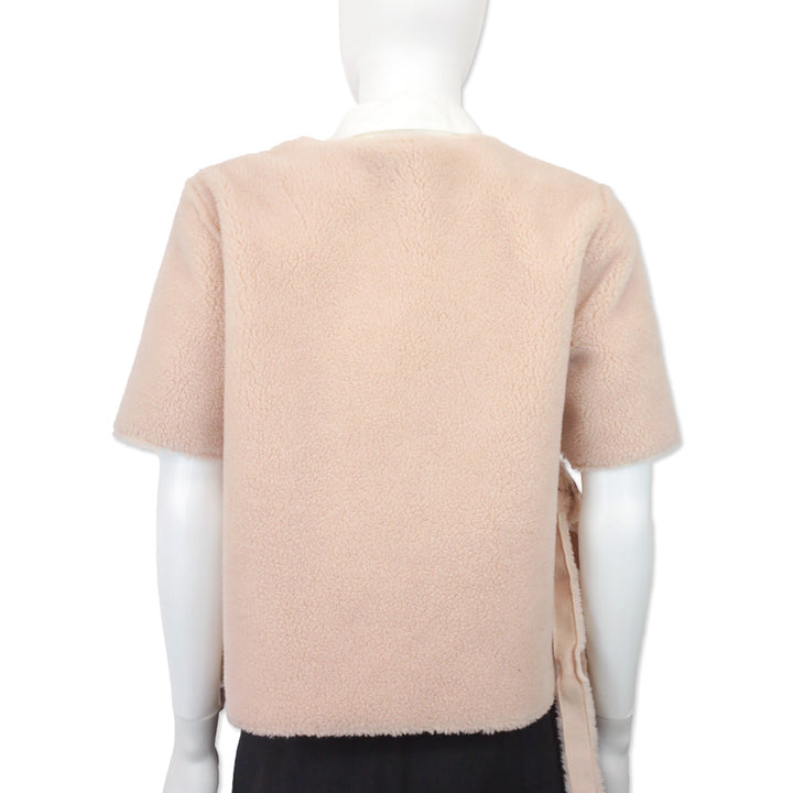 Shrimps Pink Shearling Cardigan