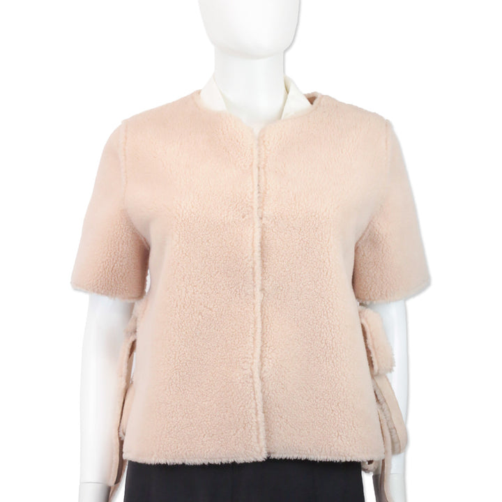 Shrimps Pink Shearling Cardigan