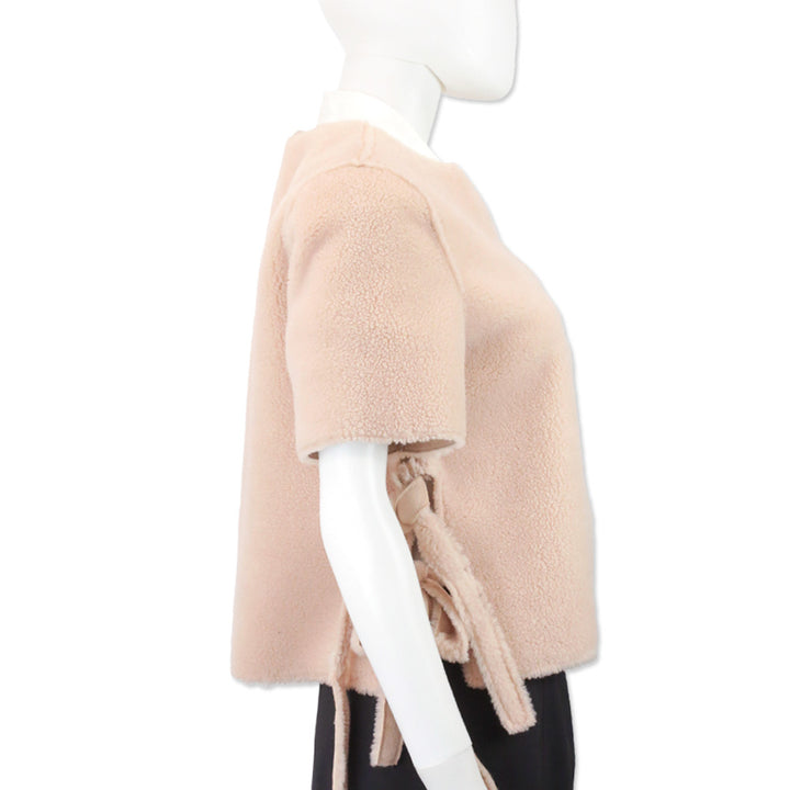 Shrimps Pink Shearling Cardigan