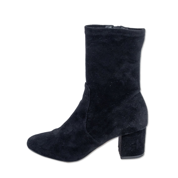 Silent D Black Stretch Suede Ankle Boot