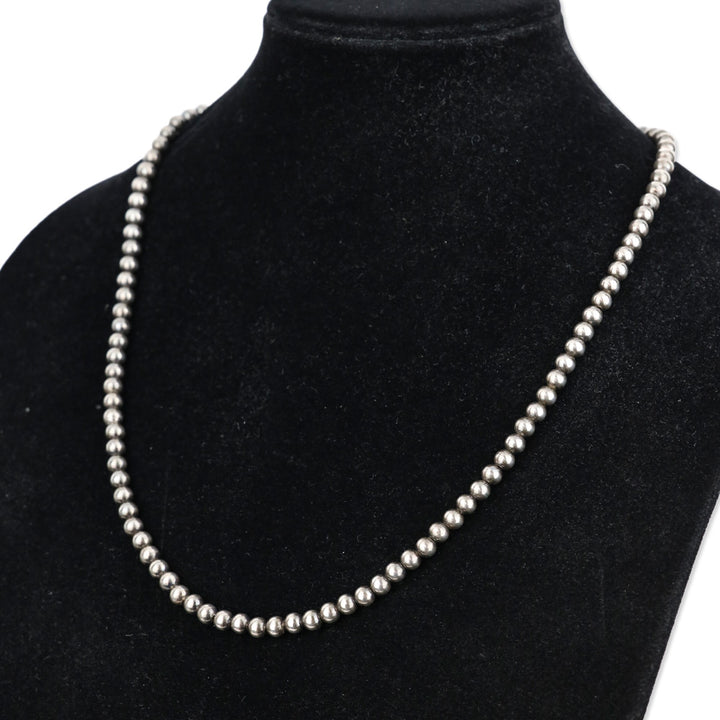 Silver Ball Chain Link Necklace
