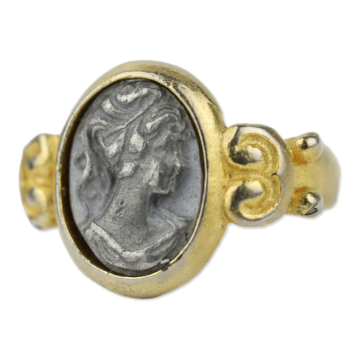 Silver Cameo Gold Ring