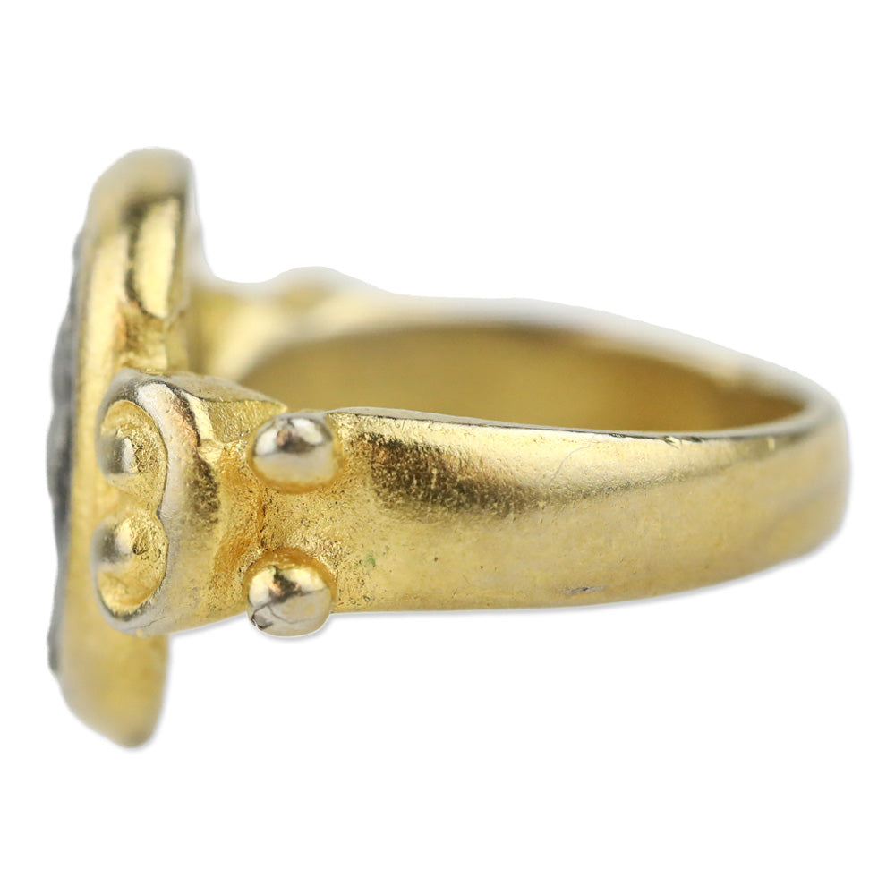 Silver Cameo Gold Ring