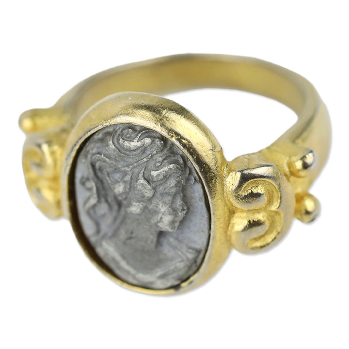 Silver Cameo Gold Ring