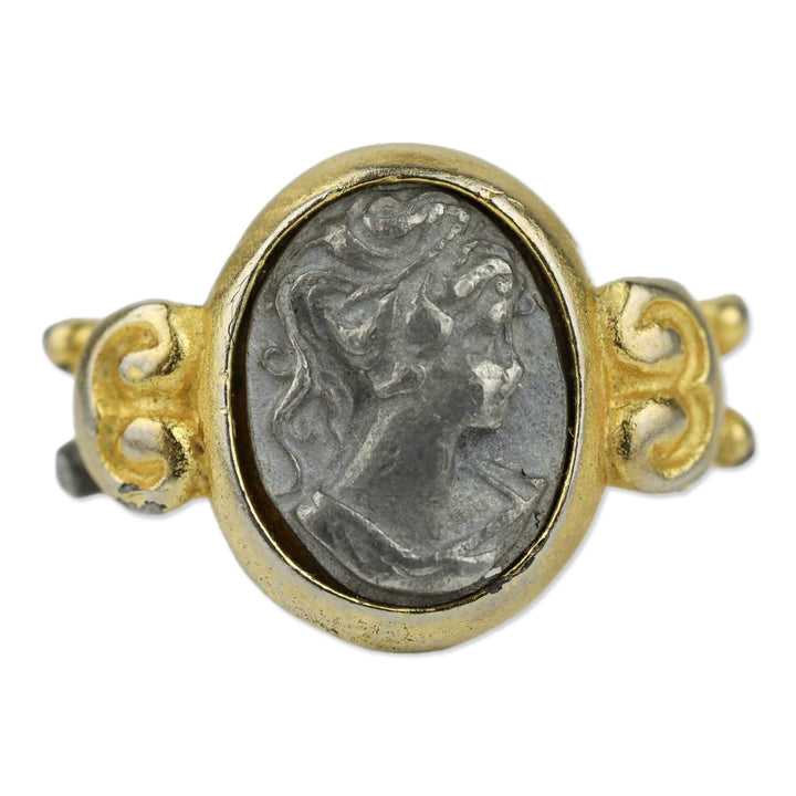 Silver Cameo Gold Ring